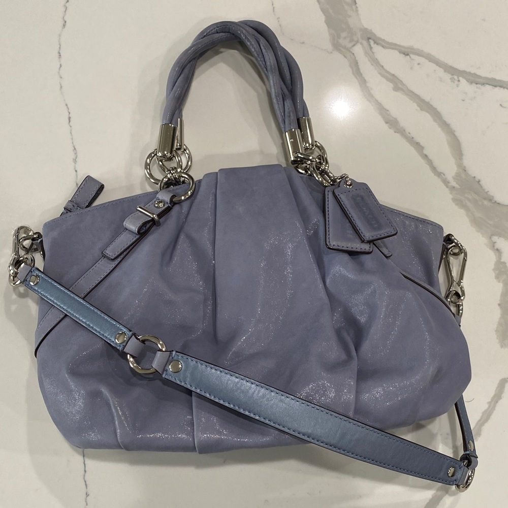Coach Madison pleated leather Sophia convertible handbag $398 MSRP J1293-F22563